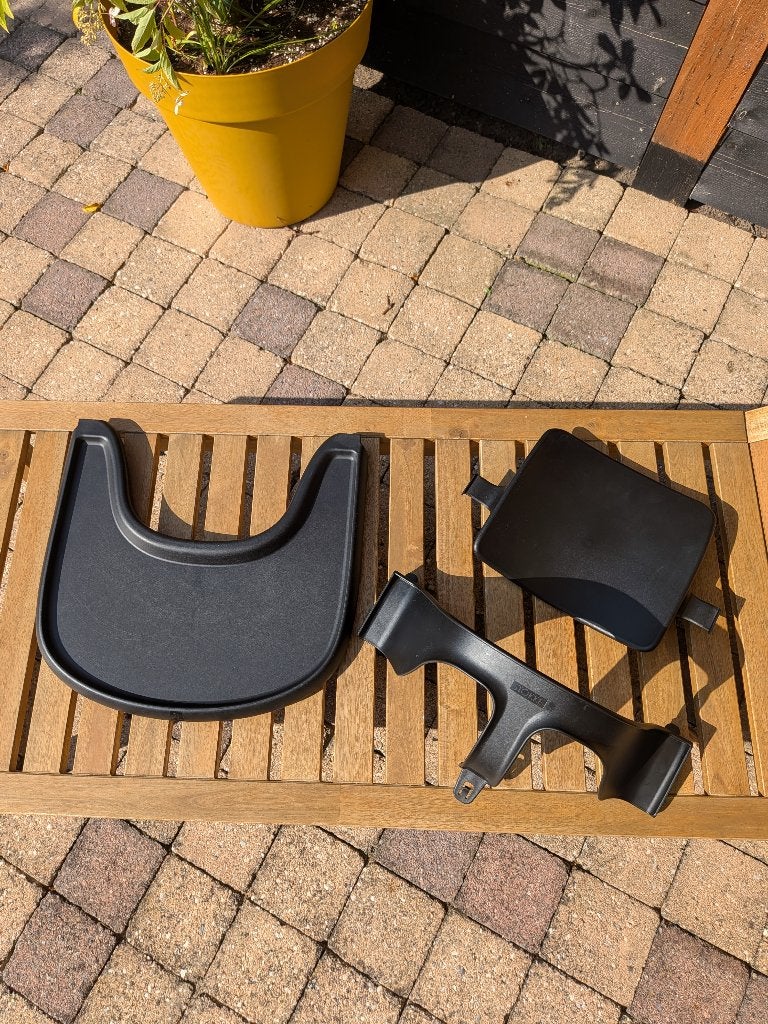 Stokke Tripp Trapp babyset en playtray, Ophalen, Zo goed als nieuw, Meegroeistoel, Afneembaar eetblad
