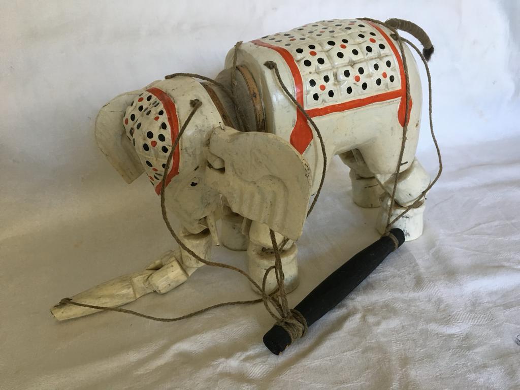Vintage Marionette Olifant - Handgemaakt Houten Speelgoed, Antiek en Kunst, Antiek | Speelgoed, Ophalen of Verzenden