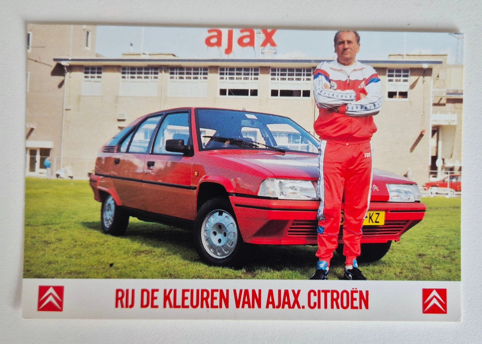 Spelerskaart Ajax Citroën BX Bobby Haarms 1987-1988, Ophalen of Verzenden, 1980 tot heden, Ongelopen, Sport en Spel