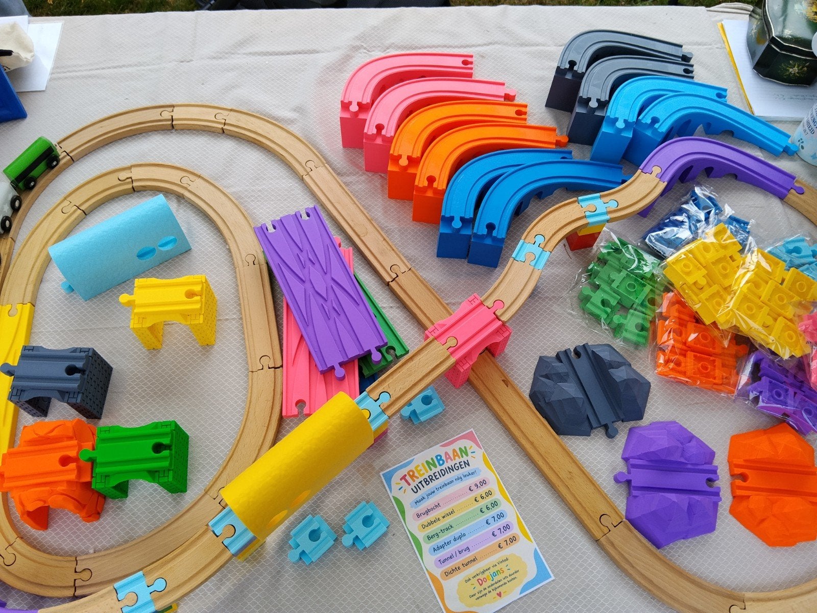 Uitbreidingen voor houten treinbaan - diverse kleuren, Ophalen of Verzenden, Nieuw, Bouwen