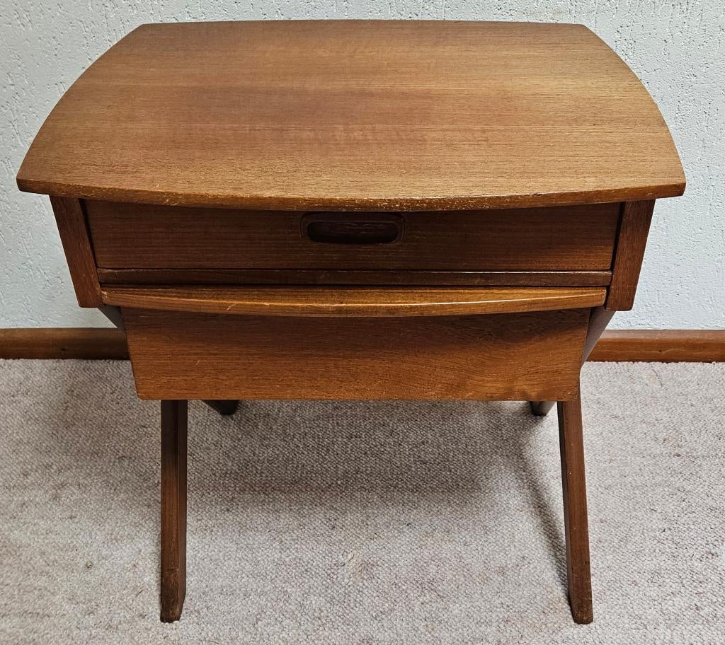 Laag ladetafeltje O.M.F. Deens design retro uit de jaren ’60, Huis en Inrichting, Kasten | Ladekasten, Ophalen, Gebruikt, Teakhout