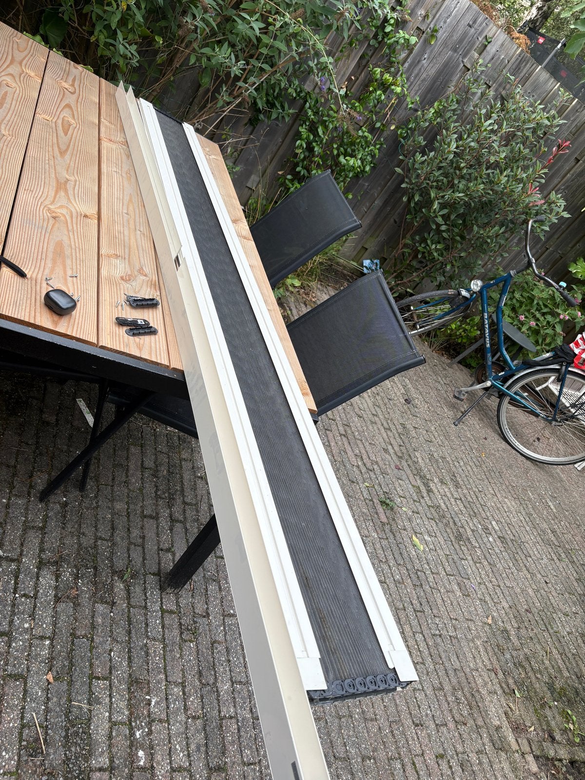 Gebruikte Hordeur voor openslaande deuren - 230x247 cm, Doe-het-zelf en Verbouw, Deuren en Horren, Ophalen, Gebruikt, Hordeur