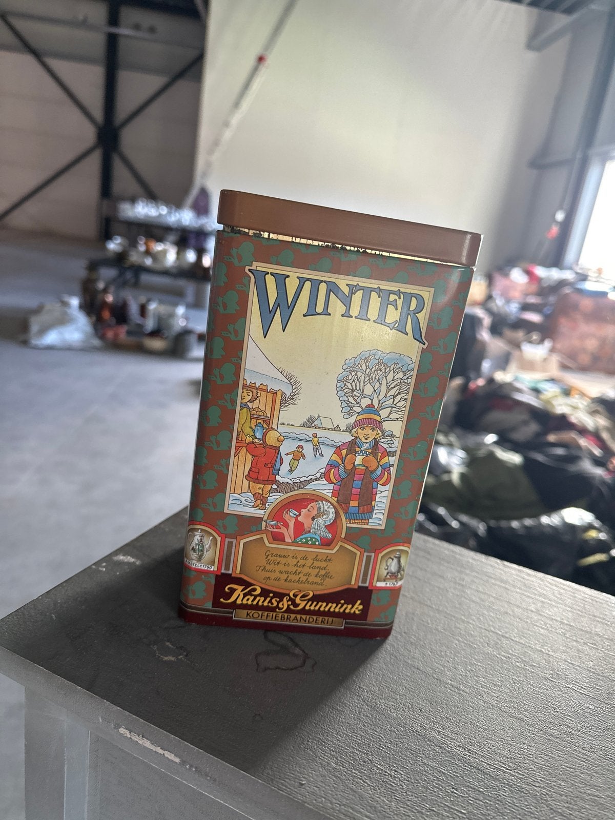 Vintage Kanis & Gunnink Winter Koffieblik, Ophalen