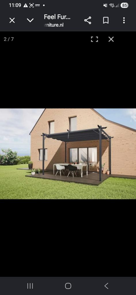 Pergola van 3 x 3 meter met 4 palen/ rvs constructie, Ophalen, Nieuw