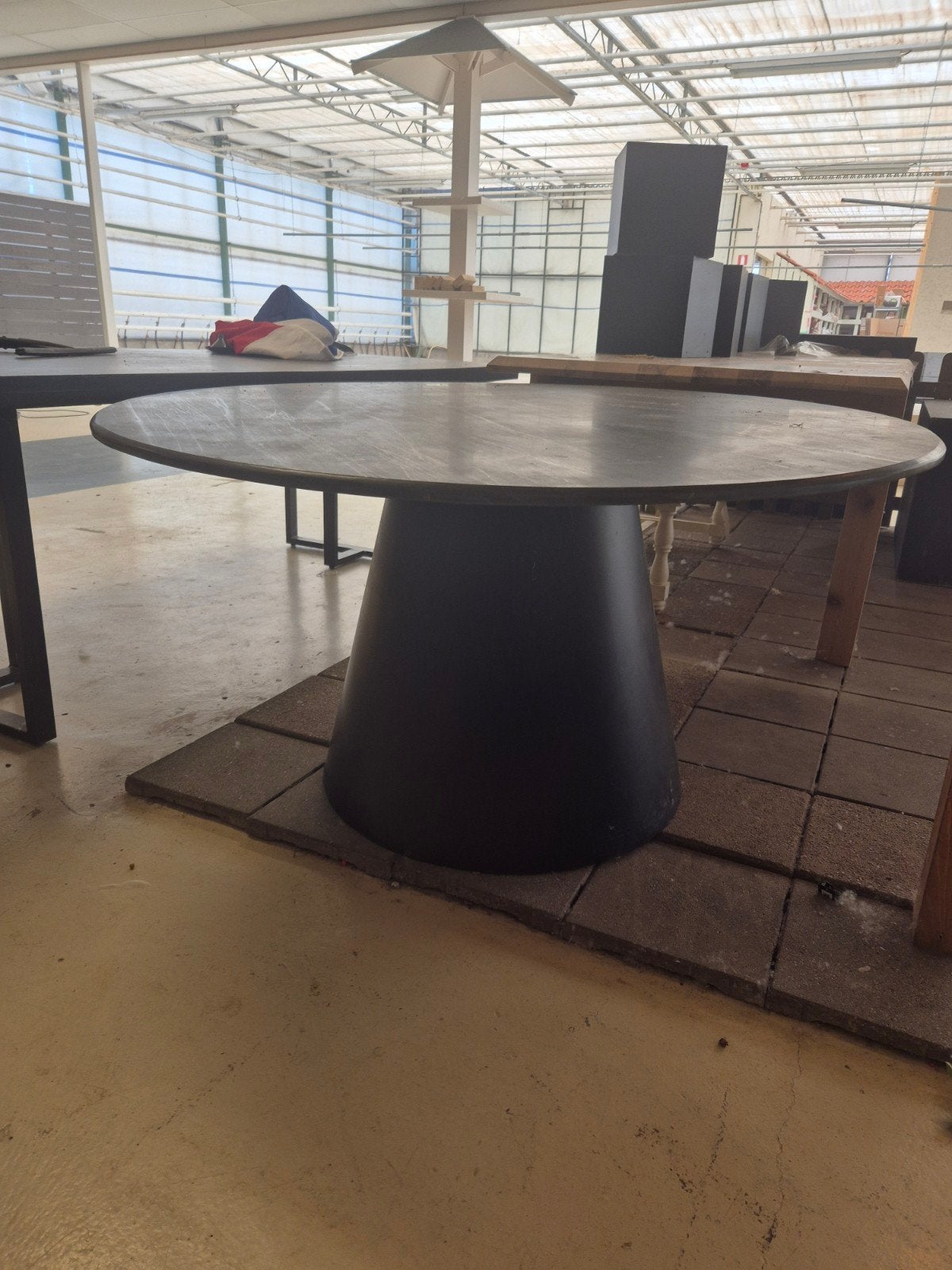 PTMD Eettafel Rond Marmerlook - Diameter 134cm, Ophalen, Overige materialen, Gebruikt, Rond