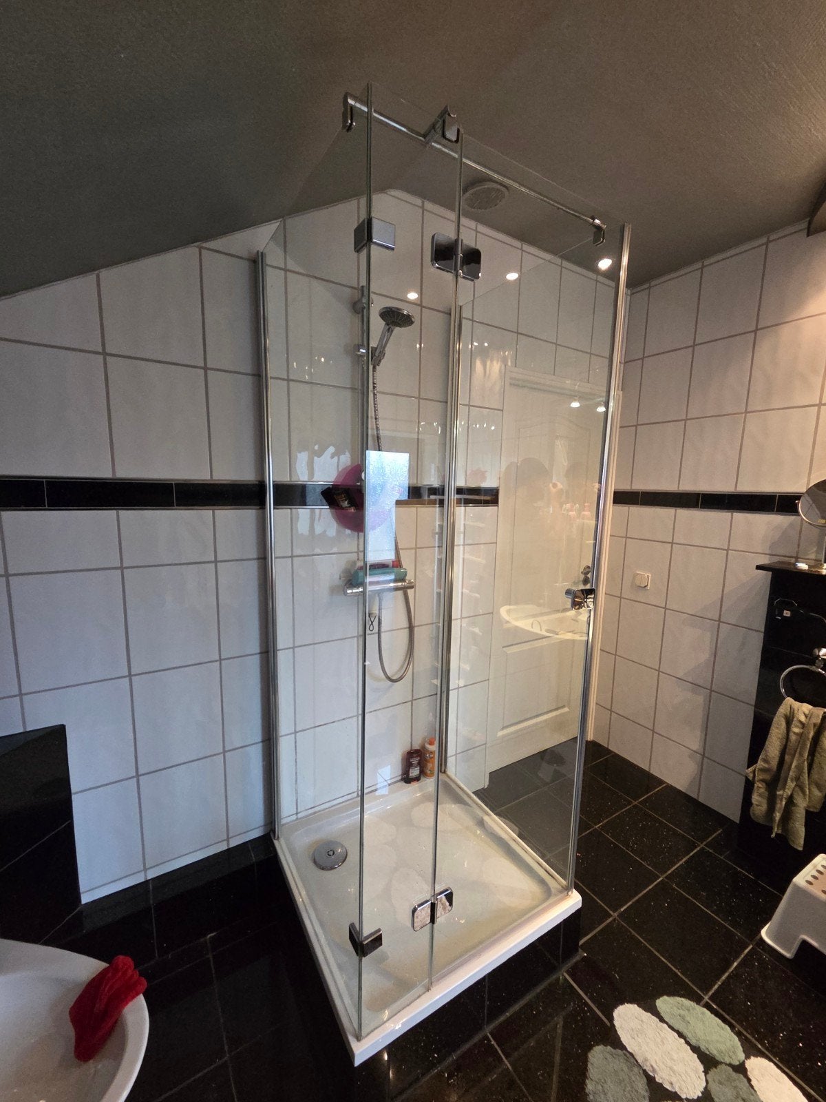 Glazen douchecabine (event. met douchebak), Ophalen, Gebruikt