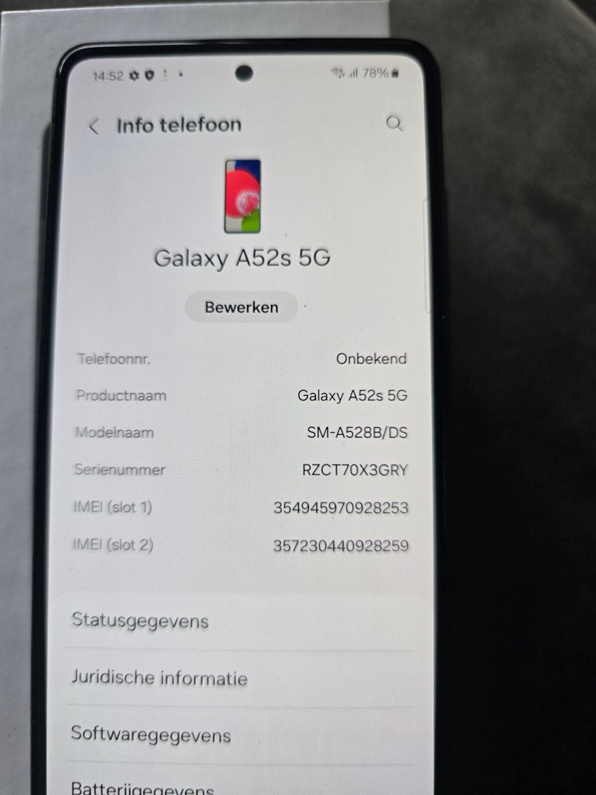 Samsung Galaxy A52s 5G, Overige modellen, Zwart, Touchscreen, Ophalen of Verzenden