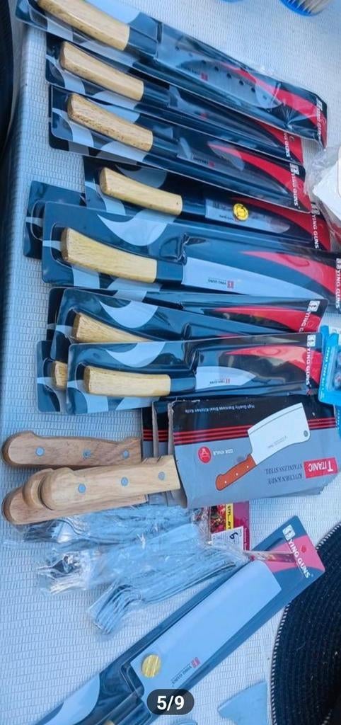 Nieuwe Messenset - Diverse Keukenmessen met Houten Handvat, Huis en Inrichting, Keuken | Bestek, Onbekend, Nieuw, Ophalen of Verzenden