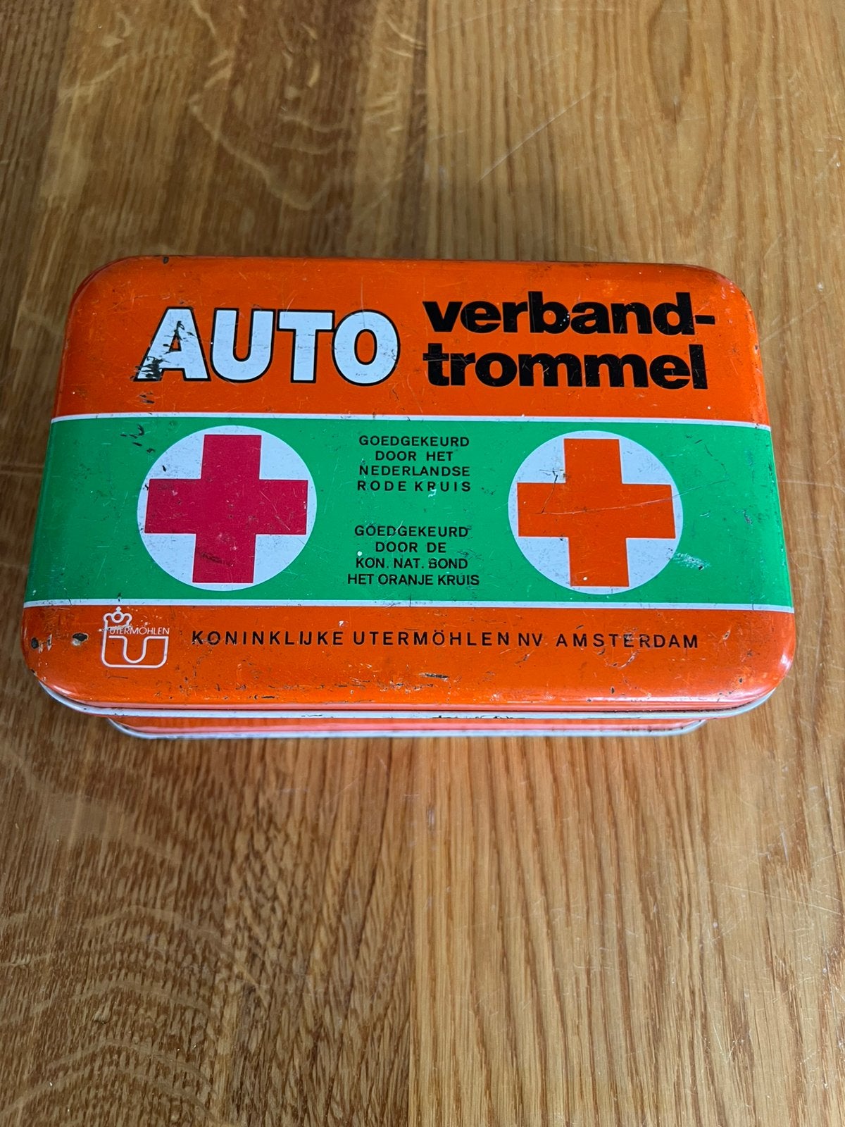 Vintage Auto Verbandtrommel Koninklijke Utermöhlen Amsterdam, Verzamelen, Ophalen of Verzenden, Gebruikt, Overige