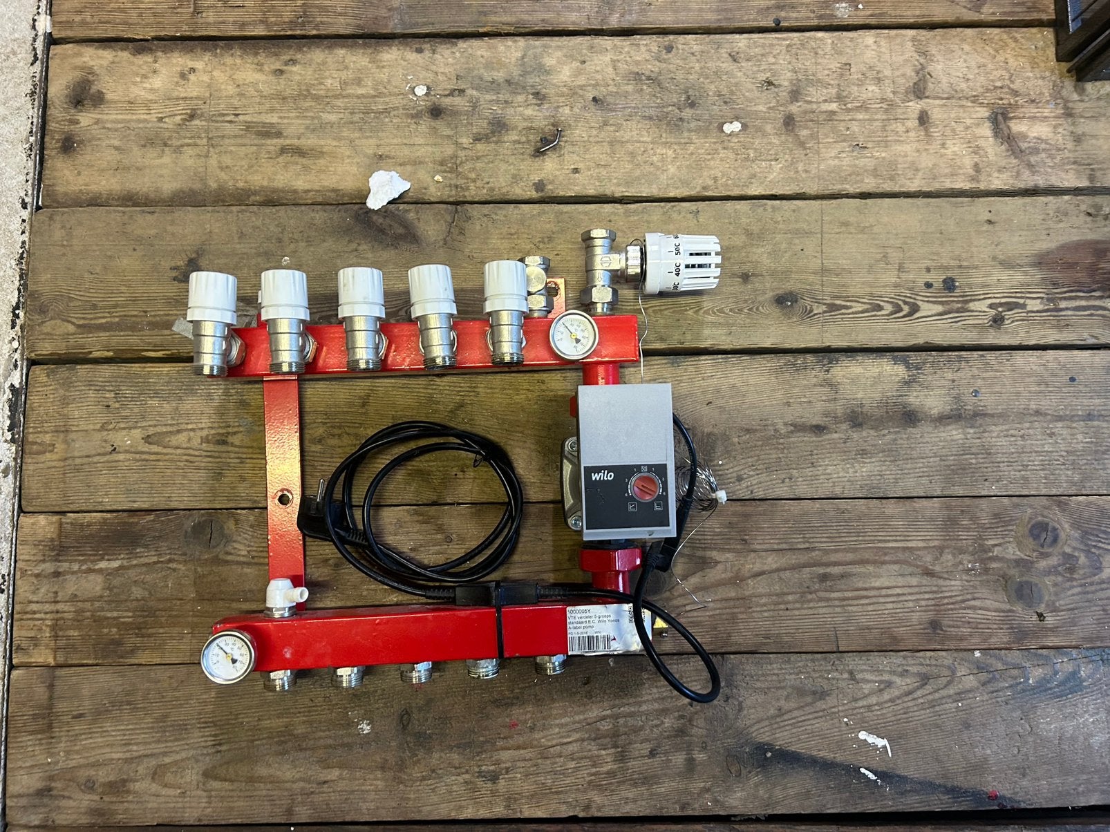 5 groepen vloerverwarming verdeler A label pomp topmerk, Doe-het-zelf en Verbouw, Verwarming en Radiatoren, Minder dan 30 cm, Overige typen