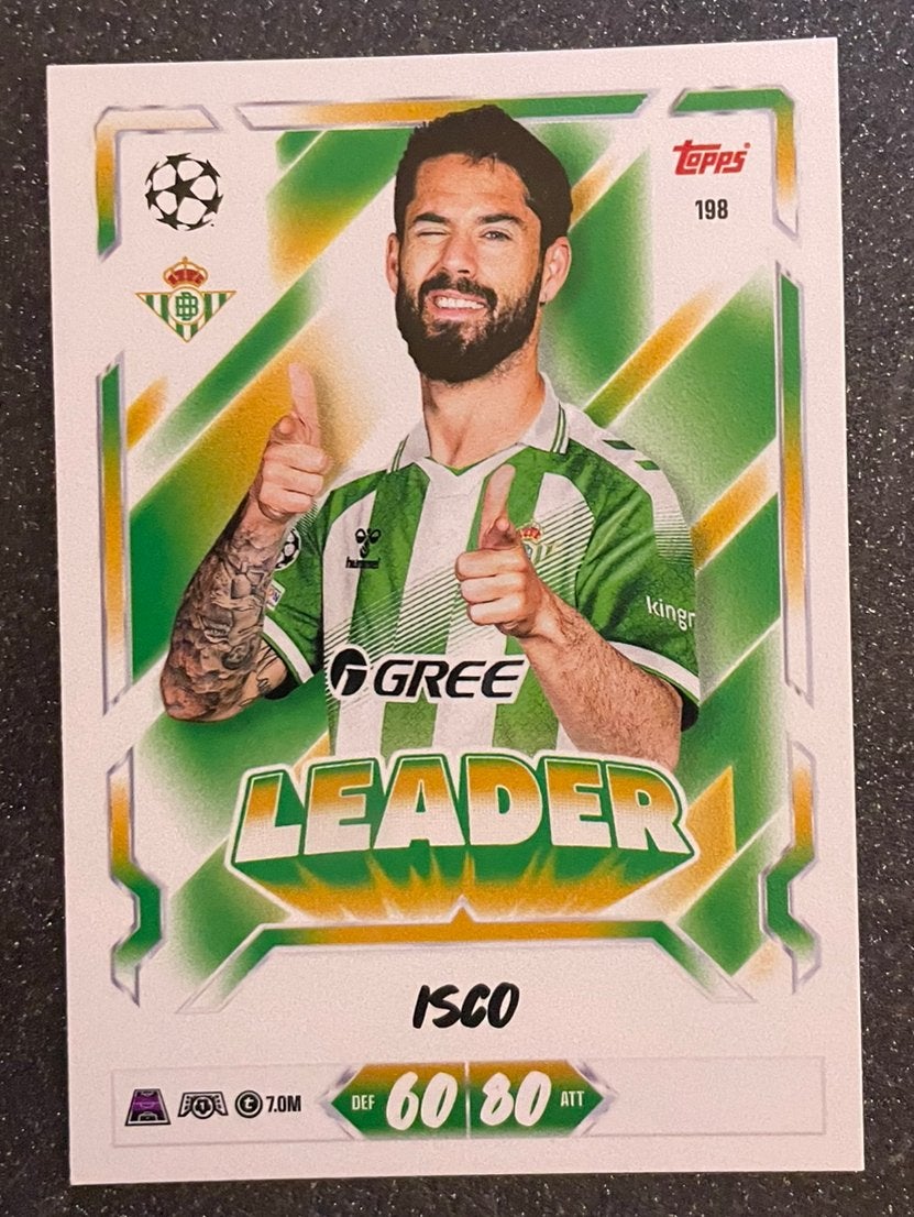 Topps MA 26/27    LEADER ISCO    REAL BETIS, Verzenden, Zo goed als nieuw, Plaatje