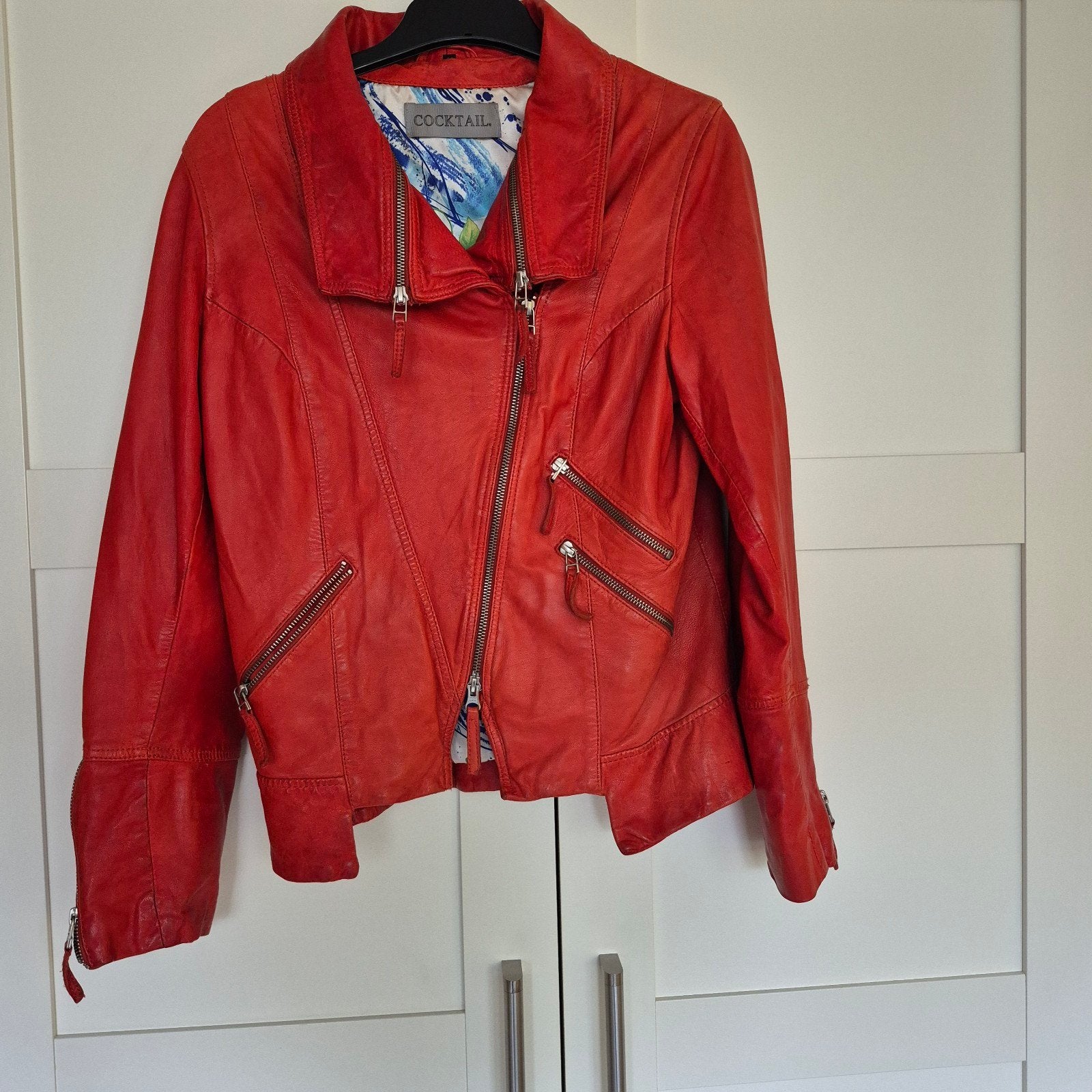 Rood leren jasje, maat 40, Cocktail, Kleding | Dames, Ophalen of Verzenden, Zo goed als nieuw, Jasje, Rood