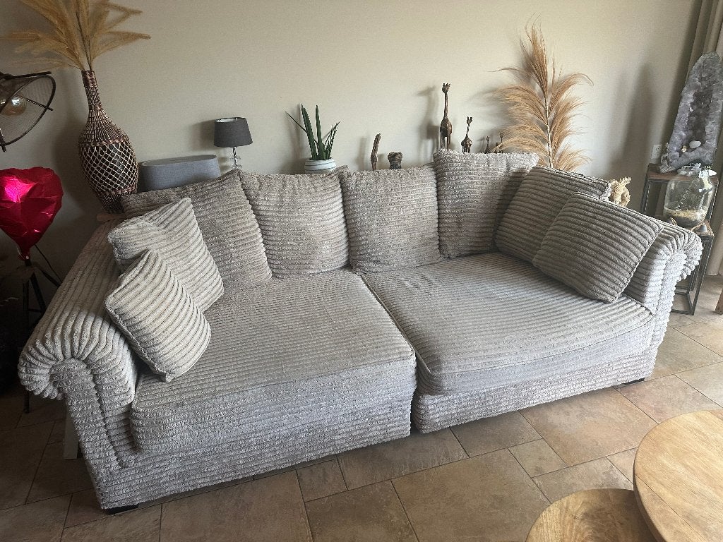 Comfortabele ribstof bank, Ophalen, Gebruikt, Hoekbank, Modern, comfortabel, ribstof