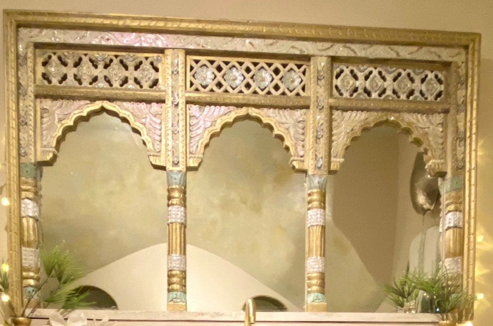 Prachtige Rajastan jharokha spiegel!, Ophalen, Minder dan 50 cm, Gebruikt, Minder dan 100 cm