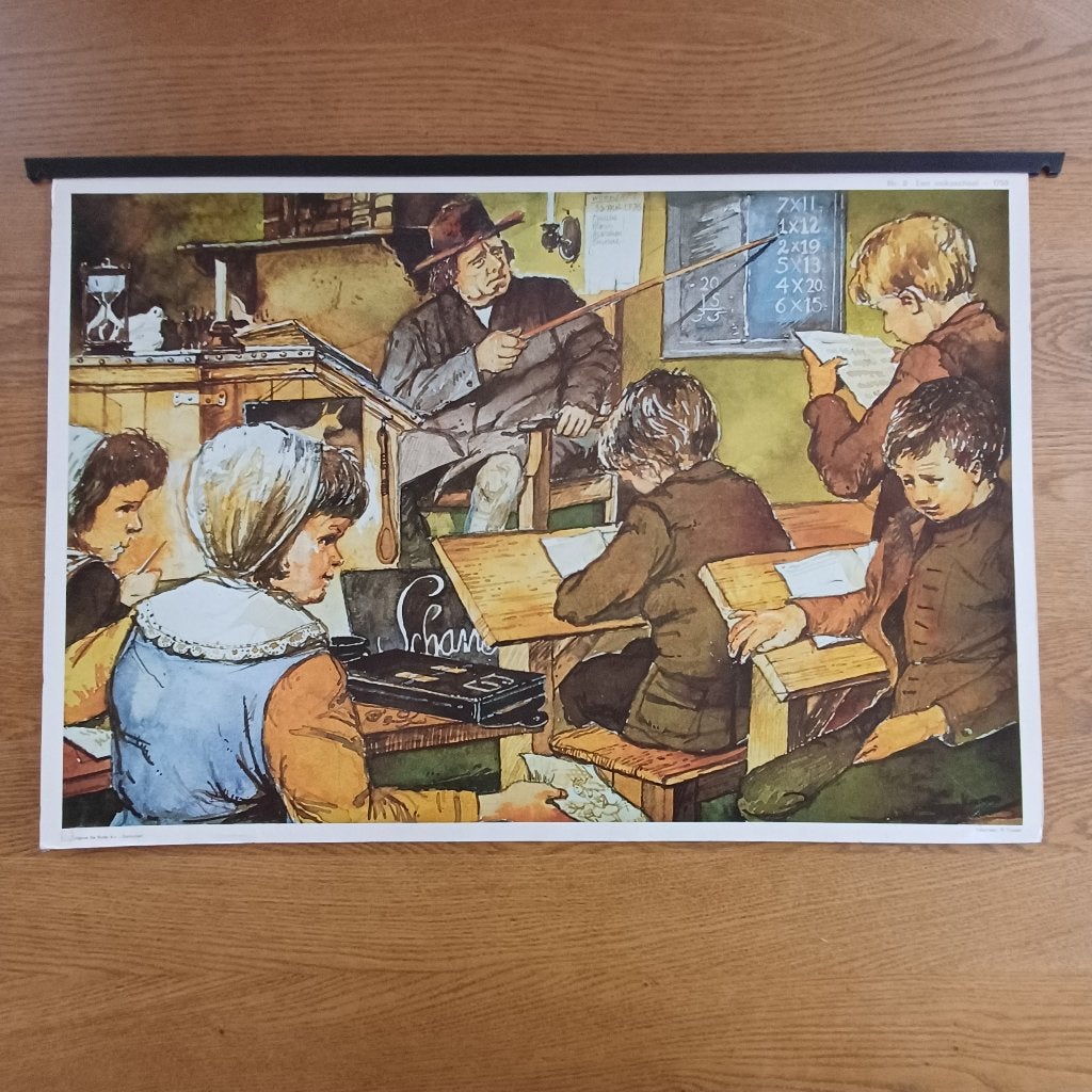 Schoolplaat Een volksschool, Antiek en Kunst, Ophalen, Geschiedenis