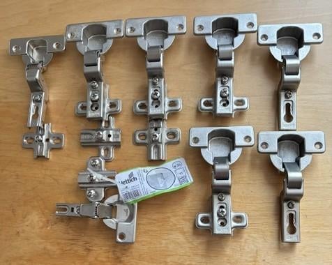 8x inboorscharnier met veer - 4x compleet - nieuw, Doe-het-zelf en Verbouw, Hang- en Sluitwerk, Ophalen of Verzenden, Nieuw, Rvs