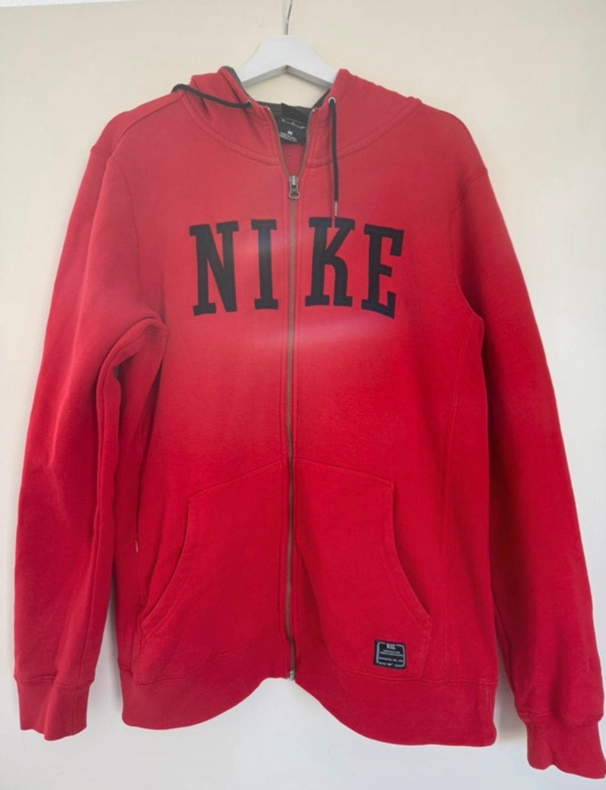 Vintage Nike Vest Maat M - Rode Hoodie met Rits, Ophalen of Verzenden, Gedragen