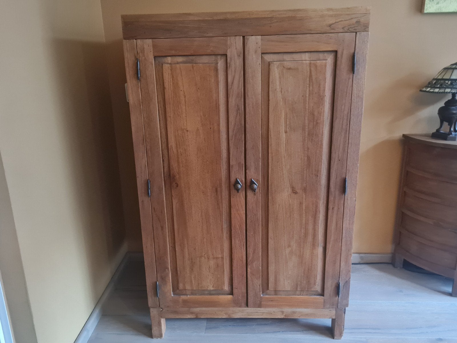 Teak houten kast/computerkast - 88x65x140 cm, Huis en Inrichting, Ophalen, Gebruikt