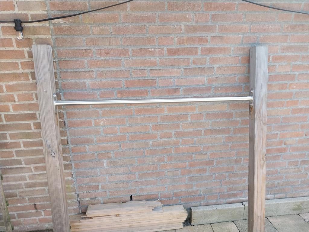 Duikelrek stang rvs met 4 rubberen tegels, Ophalen