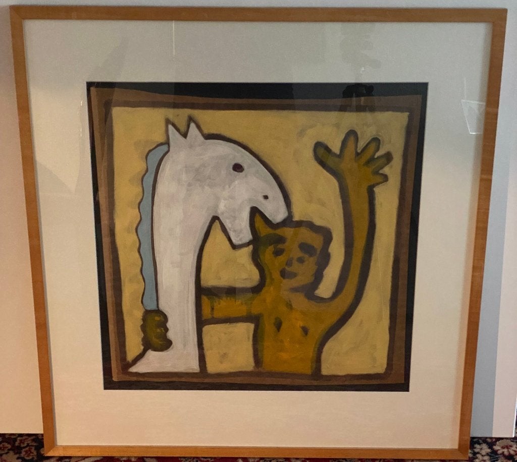 Bart Drost schilderij, Ophalen, Figuren, Passe-partout, Papier/karton