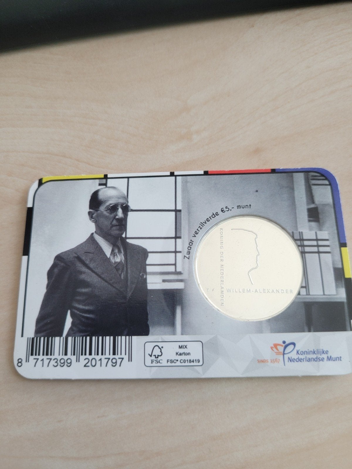 Mondriaan vijfje 2022 coincard UNC KNM, Ophalen of Verzenden, Koningin Beatrix, Euro's, Setje