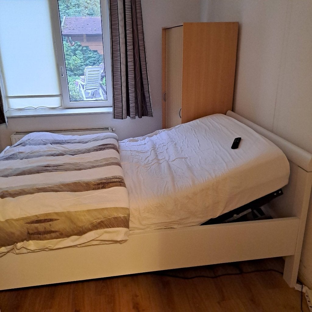 Electrisch verstelbaar bed, Ophalen, Verstelbaar, Eenpersoons, Wit