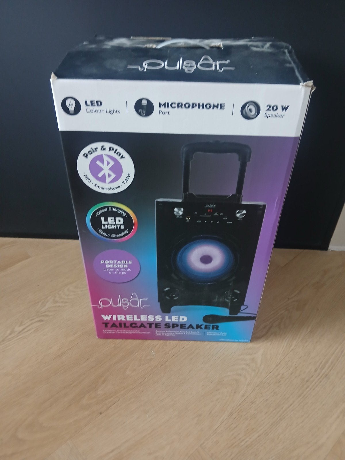 Pulsar Draadloze LED Party Speaker zonder mic, Bluetooth, Party speaker, Nieuw, Minder dan 60 watt
