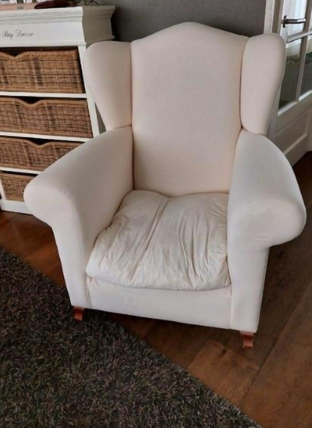 Riviera Maison wingchair gratis zonder hoes, Ophalen, Gebruikt, 75 tot 100 cm, 50 tot 75 cm