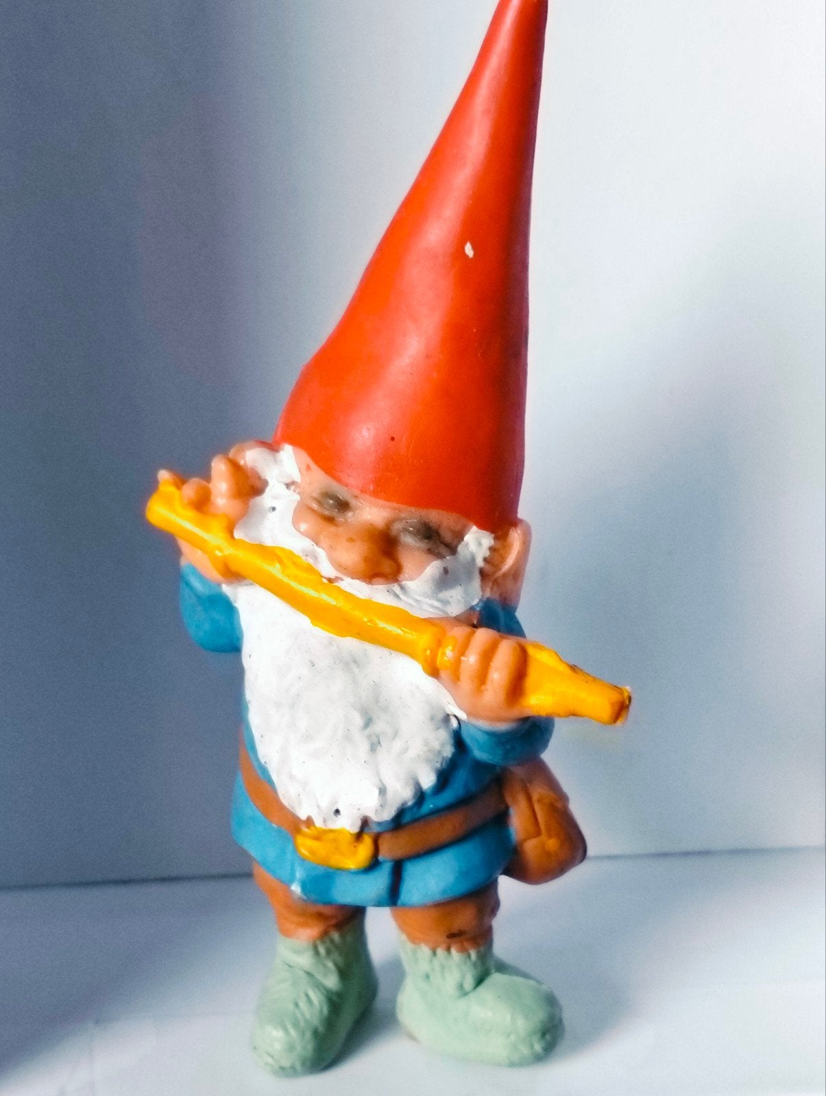 Vintage David de kabouter met dwarsfluit, Verzamelen, Ophalen of Verzenden, Gebruikt