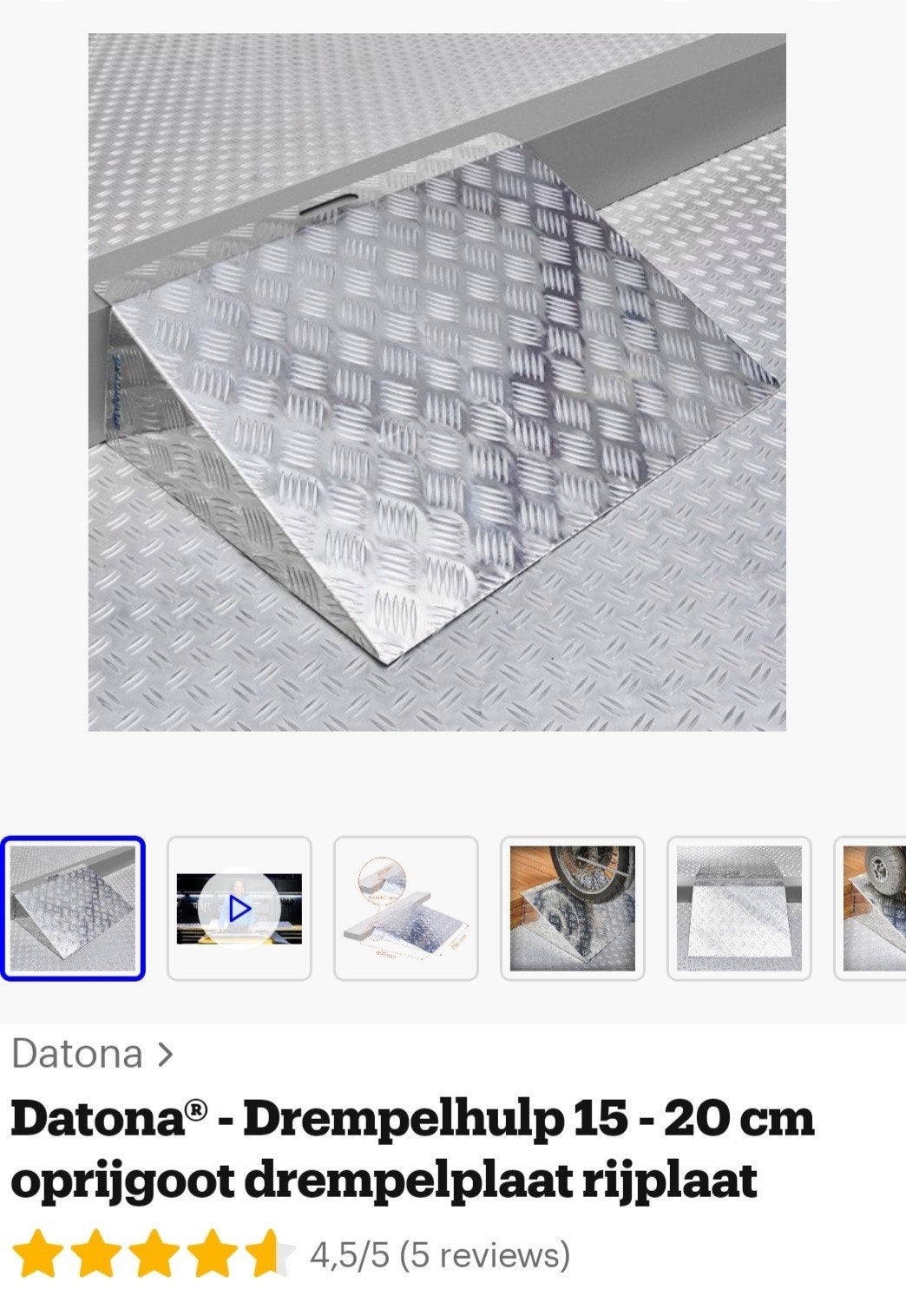 Datona drempelhulp 15-20 cm, nieuw, Ophalen, Nieuw