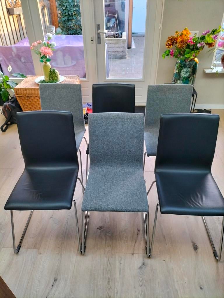 6 eetkamerstoelen ikea, Huis en Inrichting, Ophalen, Gebruikt, Grijs, Vijf, Zes of meer stoelen