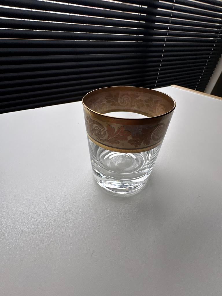 Set van 3 Vintage Whiskey Glazen met Gouden Rand, Ophalen
