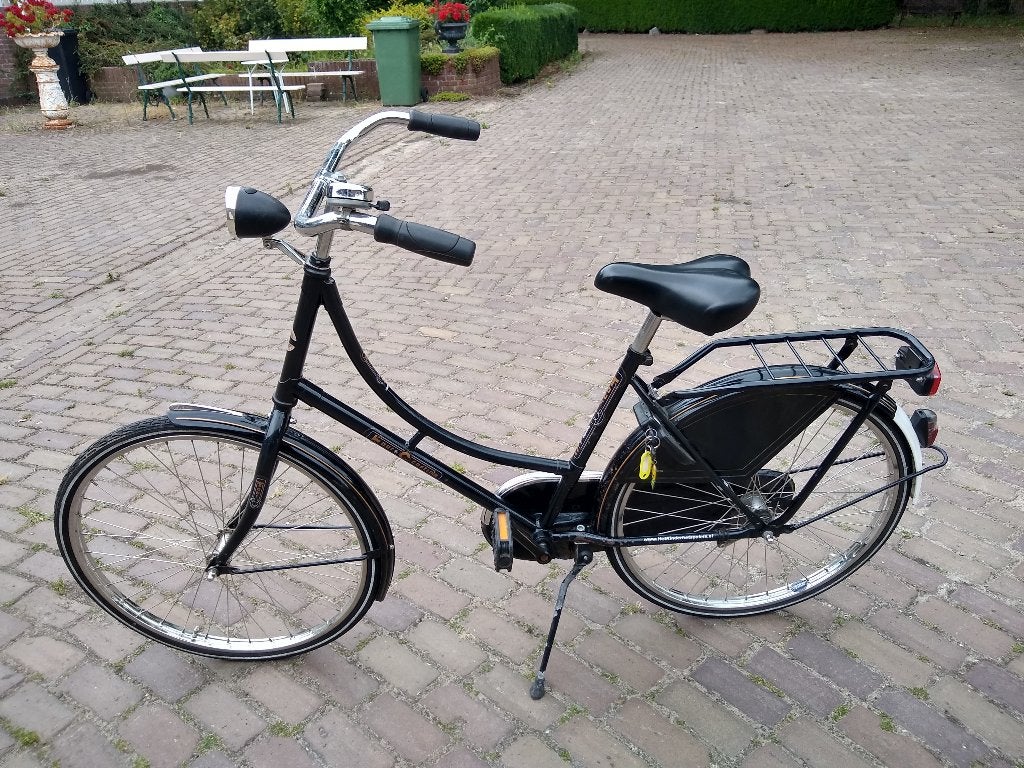 Cortina omafiets 24 inch,zwart.Tot leeftijd ca 12 jaar, Ophalen, Terugtraprem, Zo goed als nieuw, Minder dan 47 cm