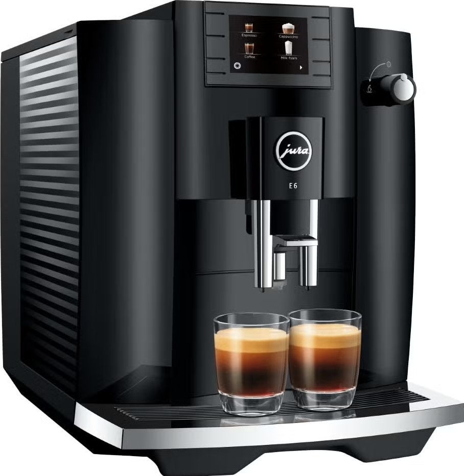 JURA E6 Piano Black (EC) volautomatische espressomachine, Koffiemachine, Ophalen of Verzenden, Zo goed als nieuw, 2 tot 4 kopjes