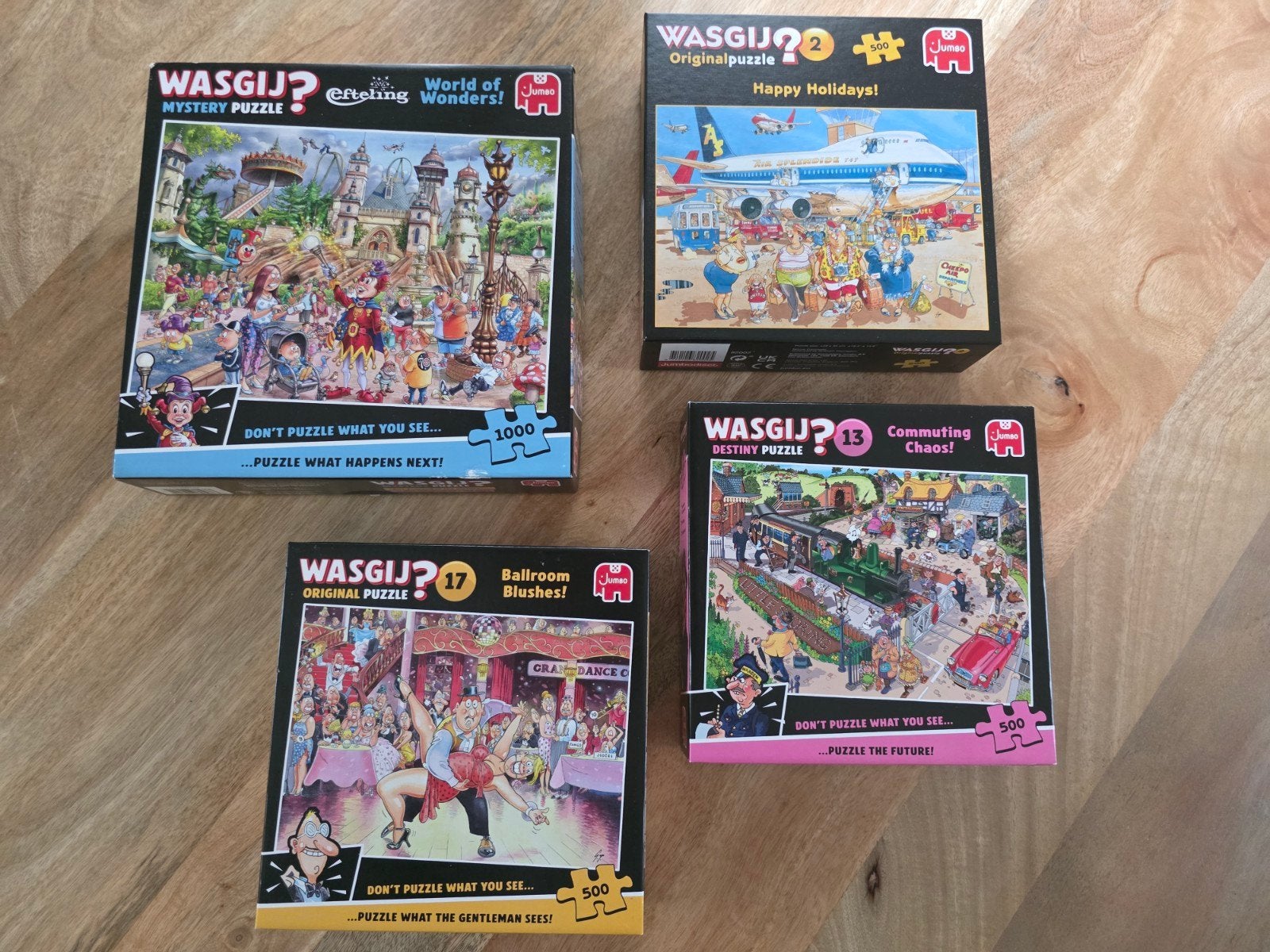 Jumbo Wasgij Puzzels - Diverse Collectie (Compleet), Ophalen of Verzenden, 500 t/m 1500 stukjes, Gebruikt, Legpuzzel