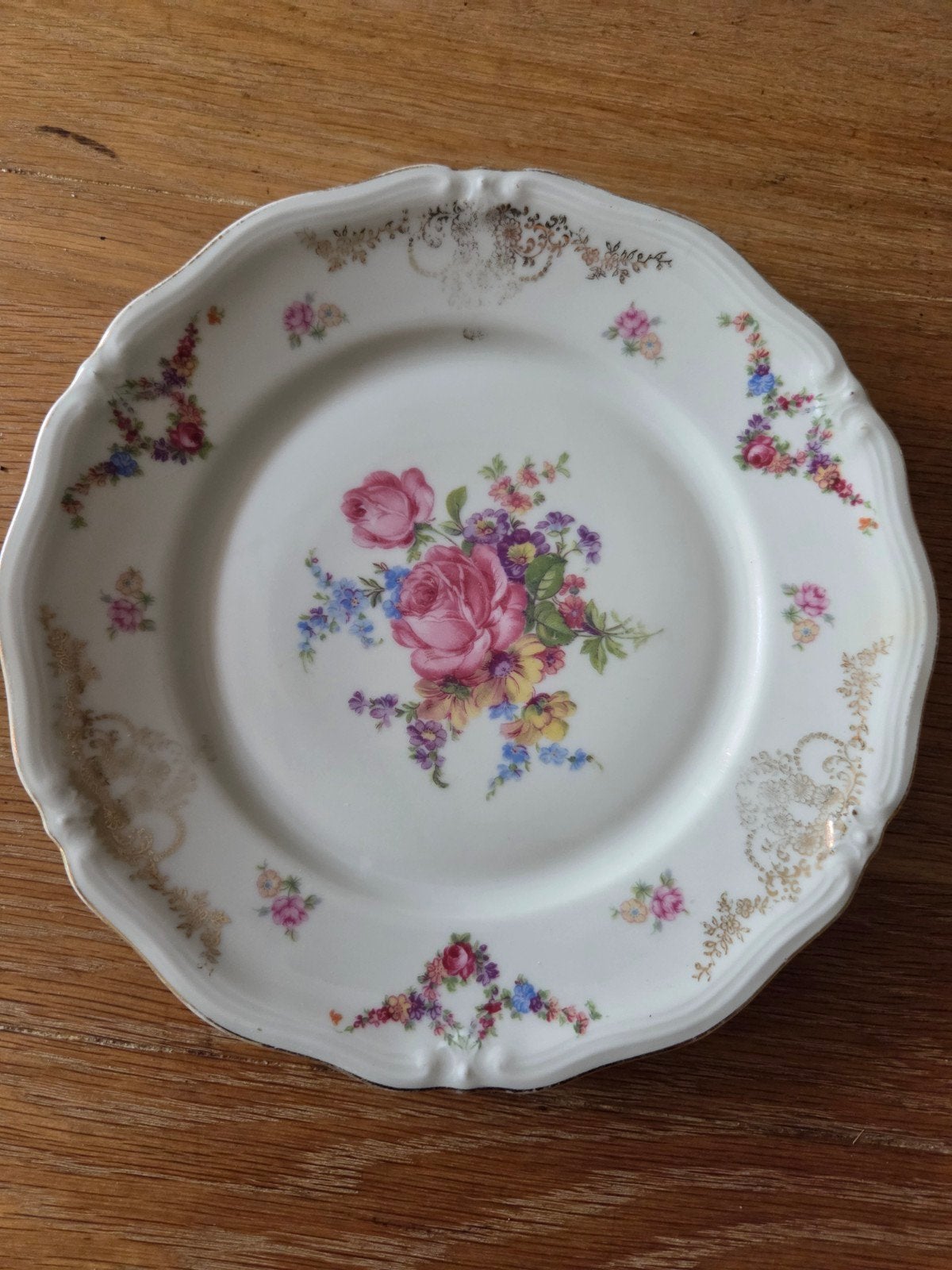 Antiek Windsor Bavaria bord met bloemmotief, Ophalen