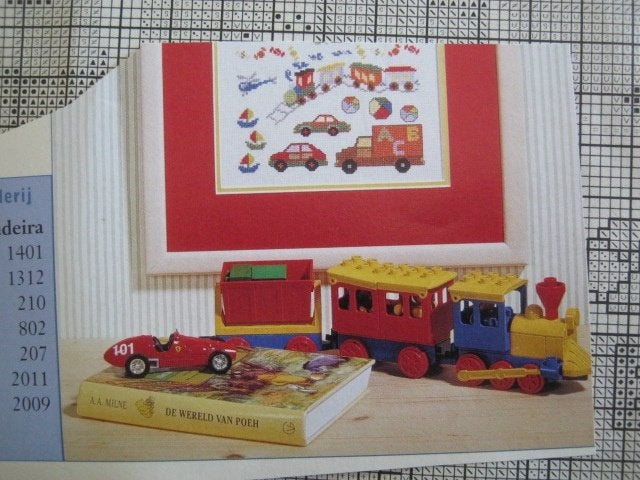 Borduurpatroon  Auto`s Trein Boot   nr 1832, Verzenden, Nieuw, Handborduren, Patroon