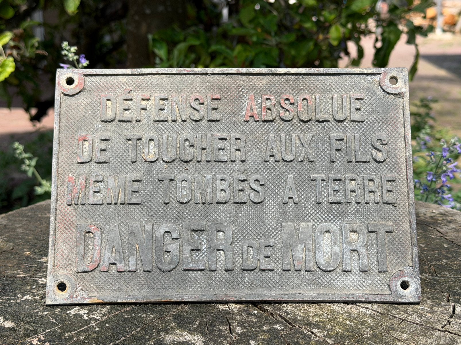 Vintage frans bordje geen emaille reclamebord, Ophalen, Gebruikt