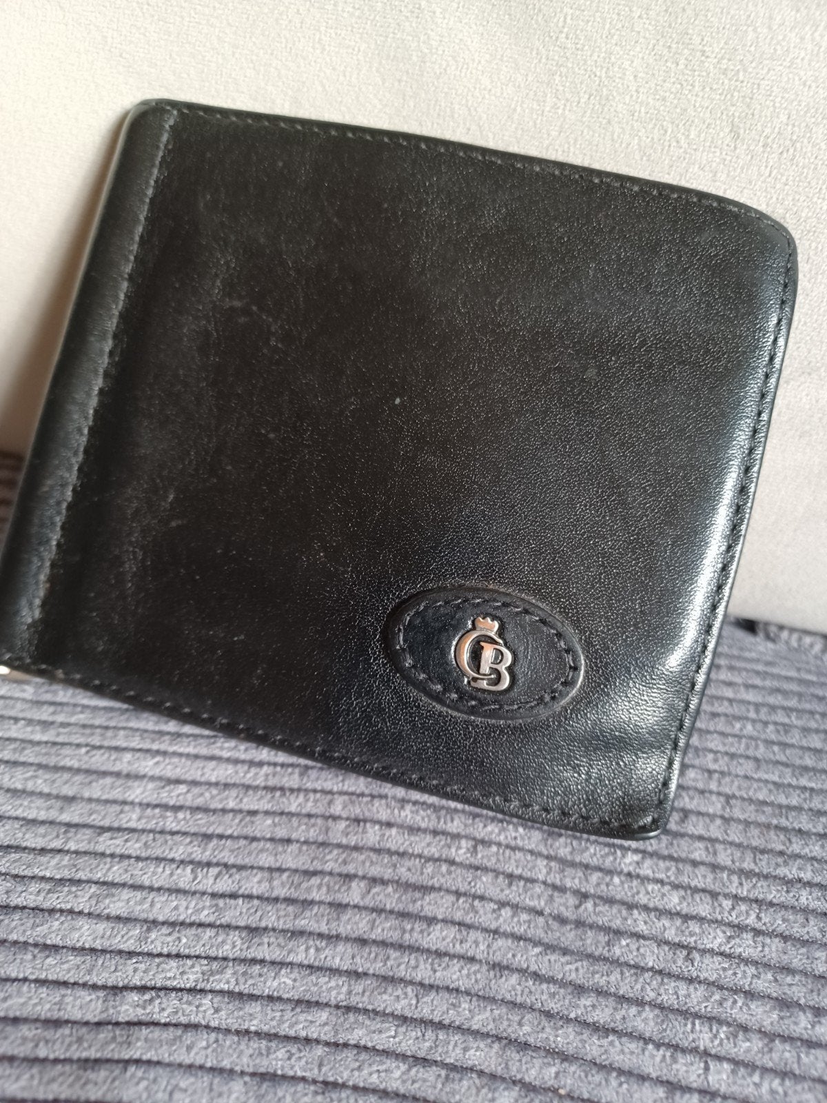 Zwarte Leren Portemonnee met Geldclip, Sieraden, Tassen en Uiterlijk, Overige merken, Gebruikt, Zwart, Ophalen of Verzenden