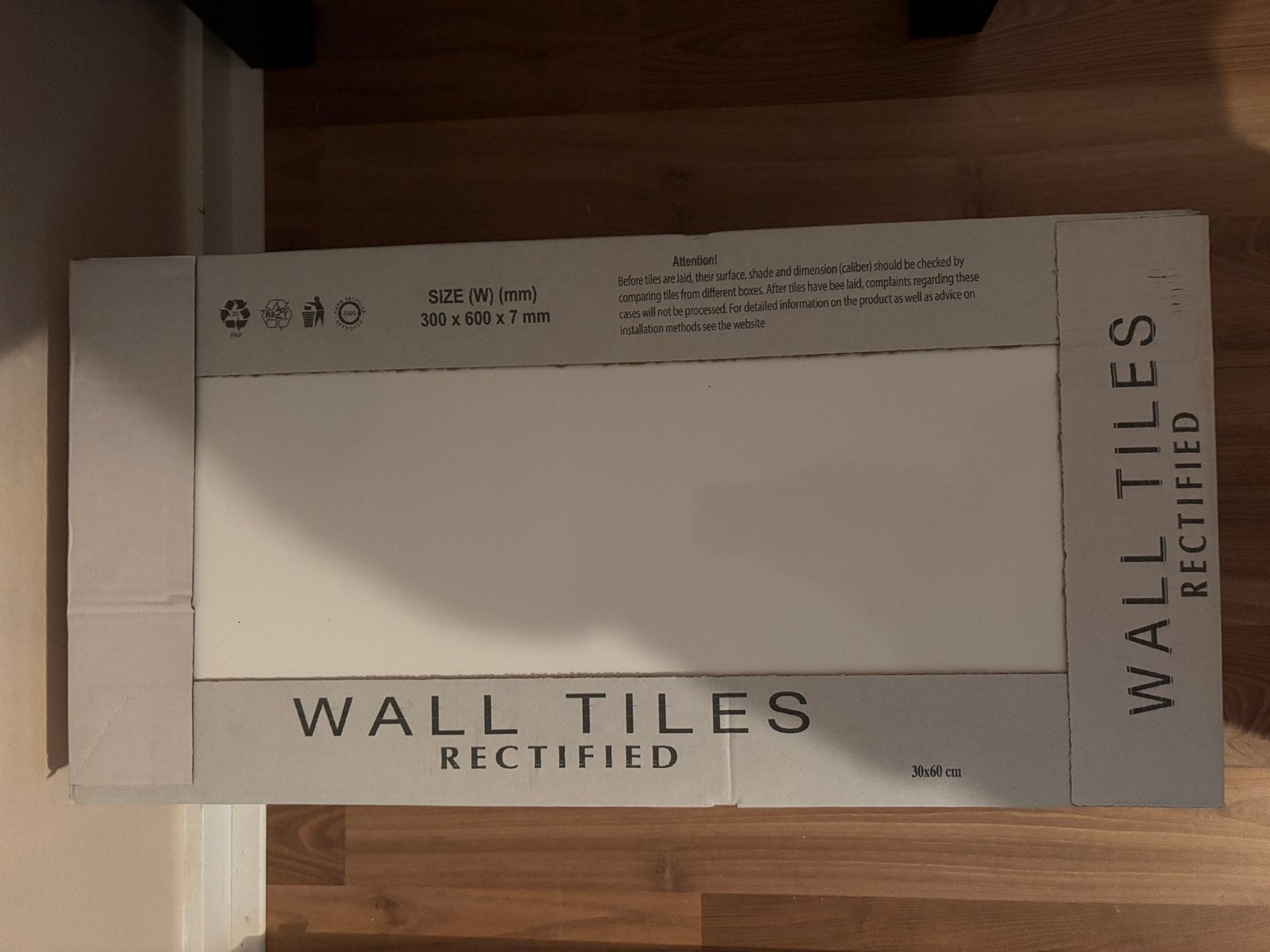 Wandtegel glans wit 30x60 cm, Ophalen, 40 tot 60 cm, Nieuw, Minder dan 5 m²