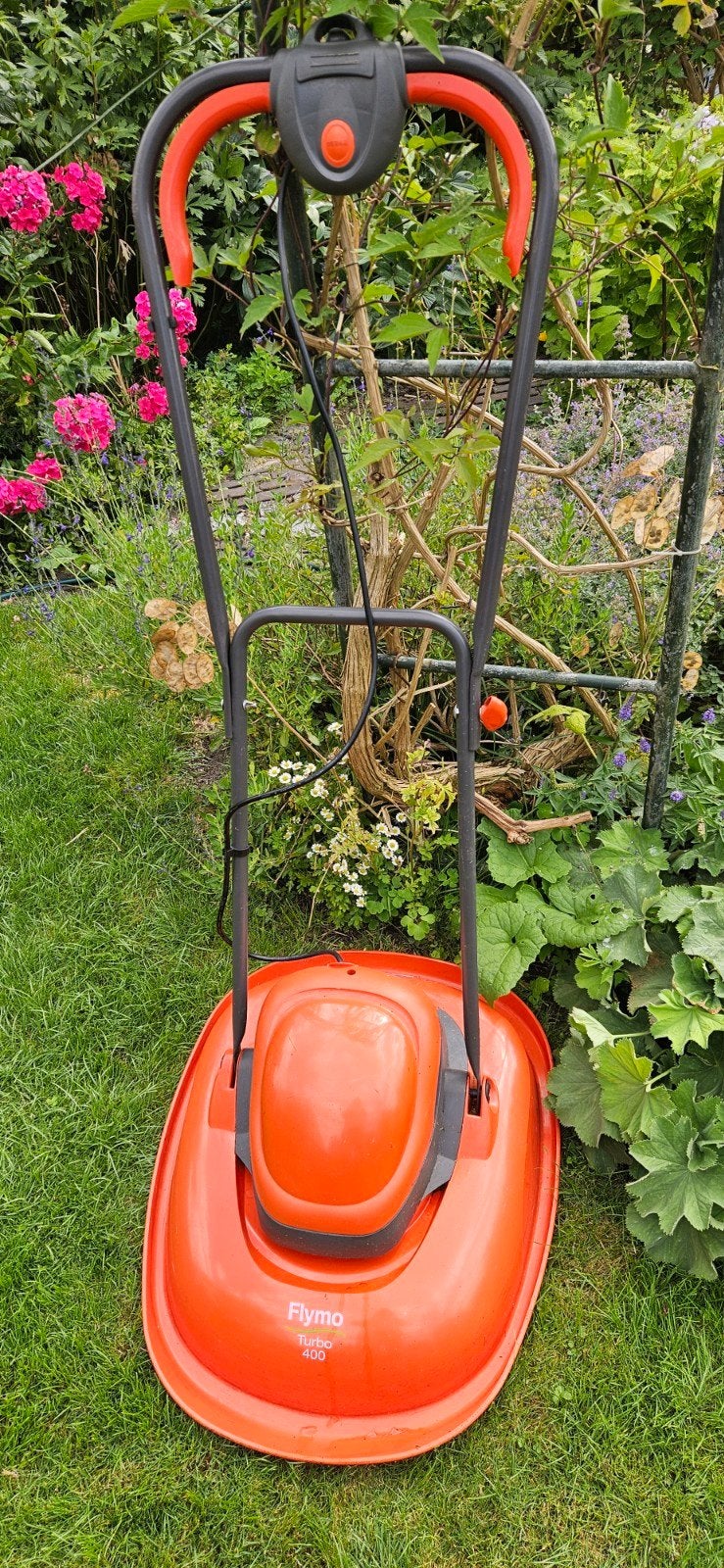 Flymo turbo 400 zweefmaaier eventueel met 15m snoer, Tuin en Terras, Ophalen, Gebruikt
