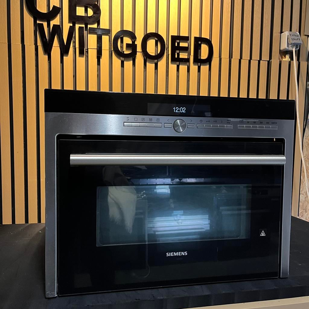 Luxe Siemens combi oven magnetron met TFT display & pyrolyse, Ophalen, Zo goed als nieuw, Oven met grill, Inbouw