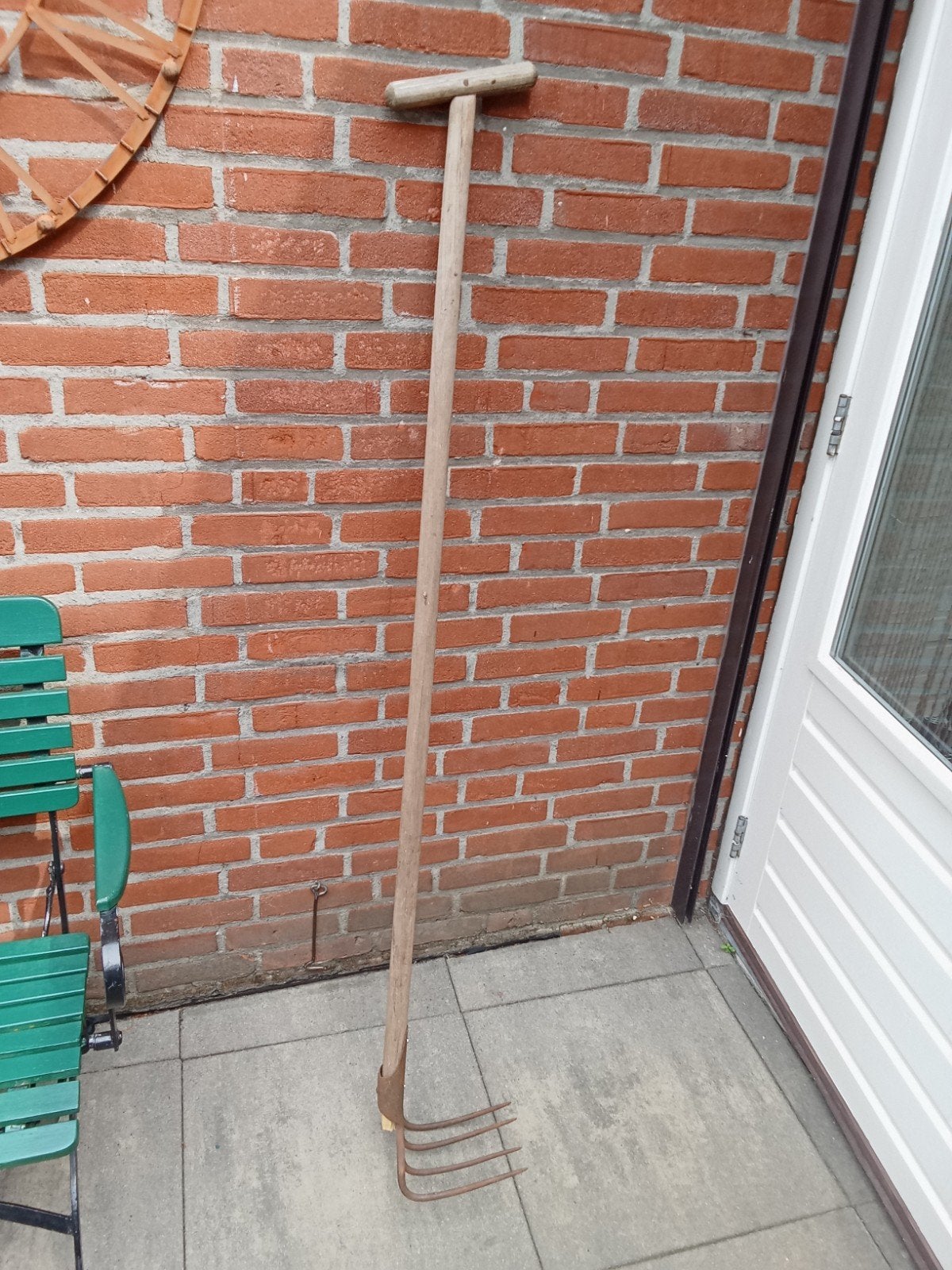 Hooivork met houten steel, Ophalen, Gebruikt, Vork