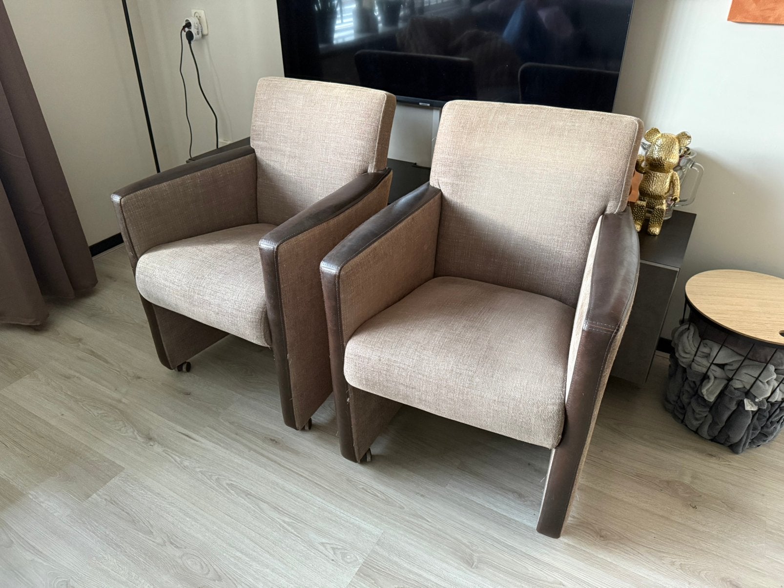 2 eetkamerfauteuil eetkamerstoelen, Ophalen, Overige materialen, Gebruikt, Minder dan 75 cm