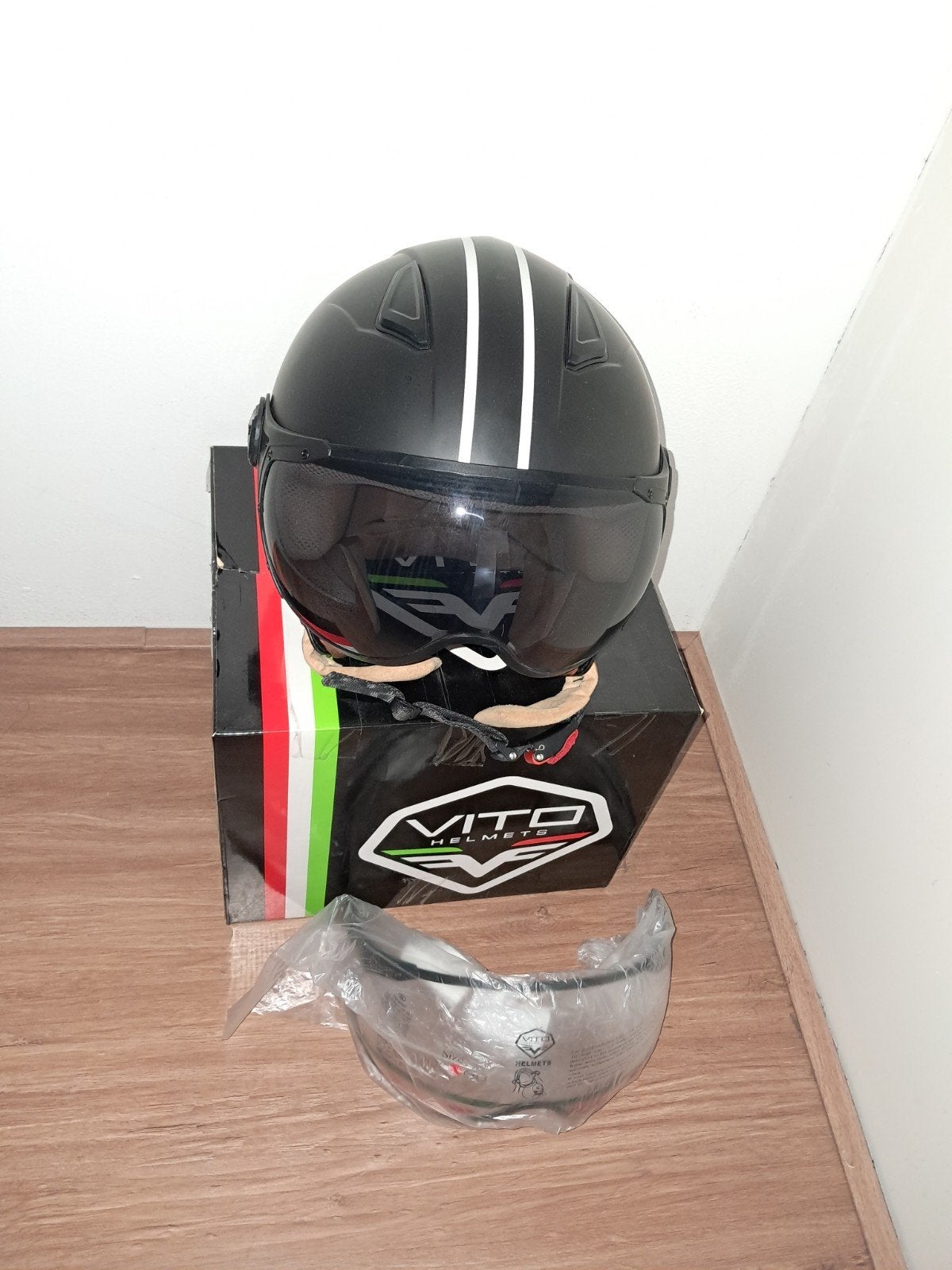 Vito Jet Moda helm zwart maat: L  59cm, Ophalen of Verzenden, Zo goed als nieuw, Large, Vito Helmets