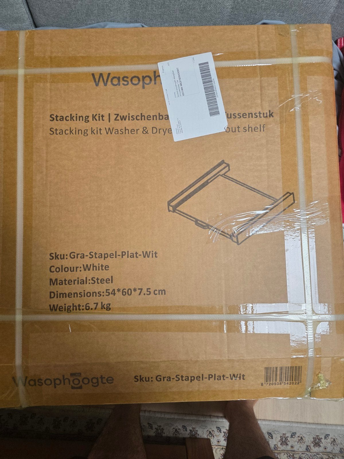 Wasophoogte Stapelkit voor Wasmachine & Droger Wit, Witgoed en Apparatuur, Ophalen