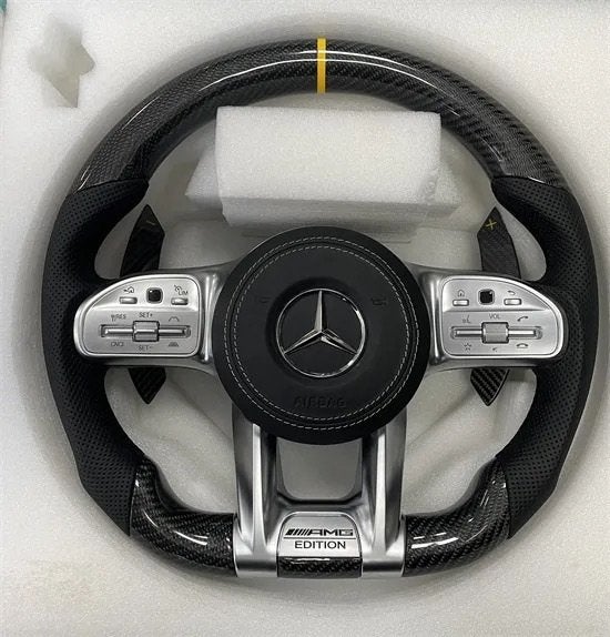 Mercedes geel carbon stuur compleet upgrade