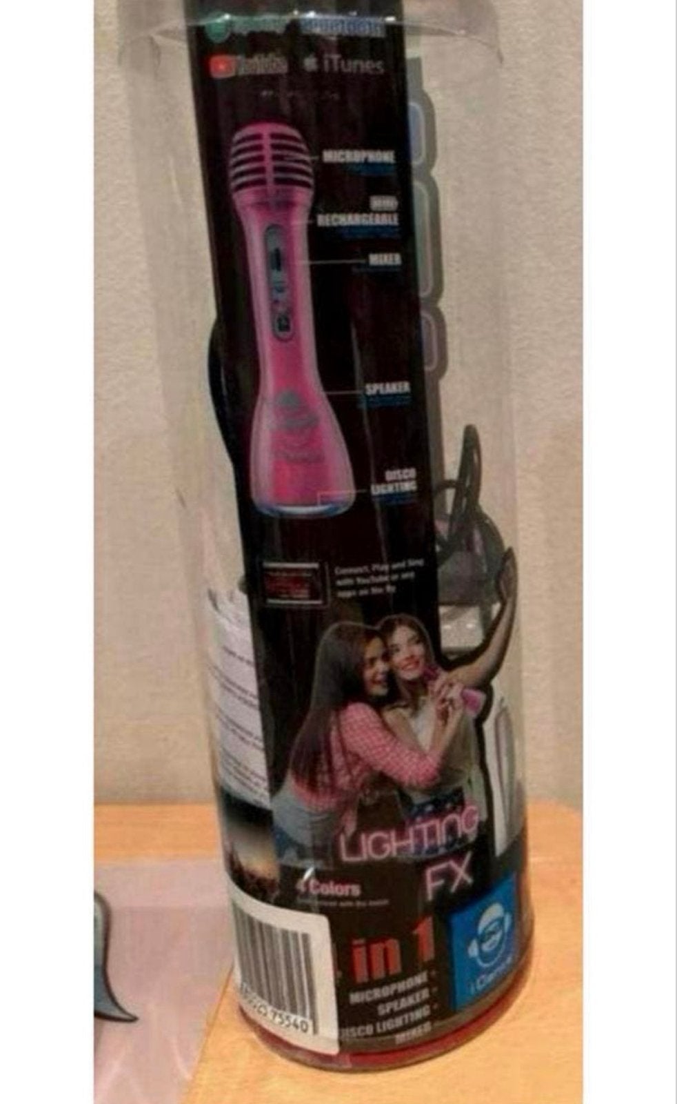 Roze draadloze microfoon met discolicht - iDance PMB6, Ophalen of Verzenden, Nieuw, Zangmicrofoon, Draadloos