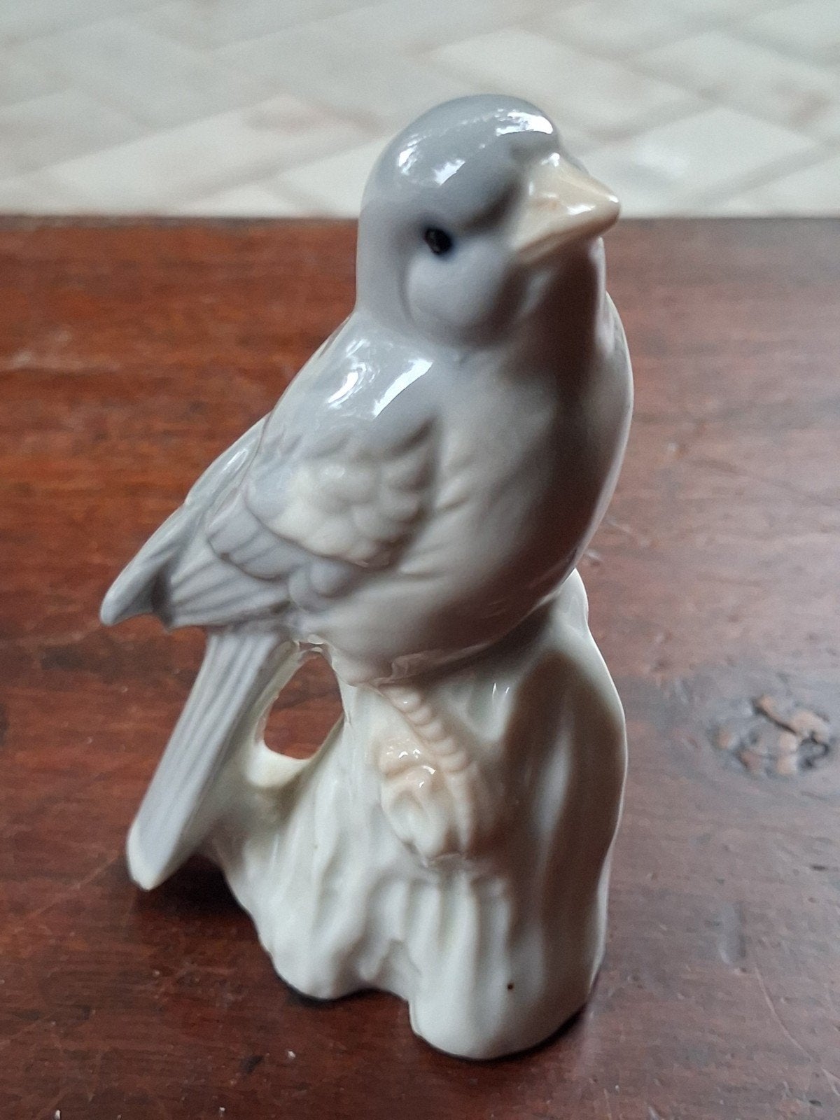Vintage porseleinen vogeltje - Lladro Copenhagen stijl, Vintage, Ophalen of Verzenden, Zo goed als nieuw, Grijs