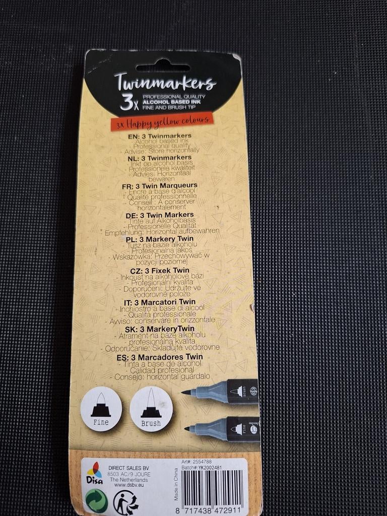 3 twinmarkers van Deco time, Hobby en Vrije tijd, Onbekend, Nieuw, Ophalen of Verzenden, Potlood of Stift